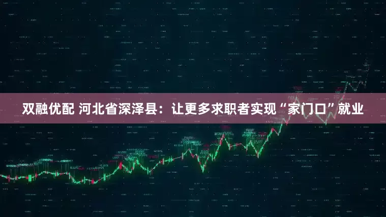 双融优配 河北省深泽县：让更多求职者实现“家门口”就业