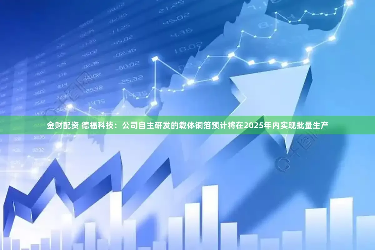 金财配资 德福科技：公司自主研发的载体铜箔预计将在2025年内实现批量生产
